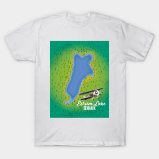 Esrum Lake Denmark travel map T-Shirt